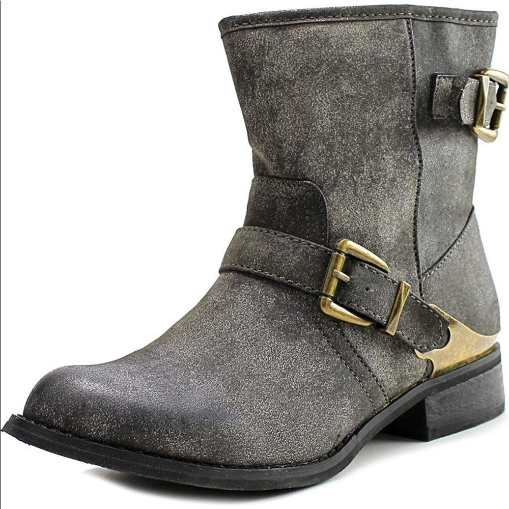 MIA Faux Leather Mid Calf Combat Boot Sz 10M